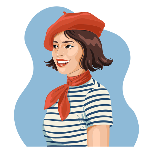 French woman realistic character PNG Design