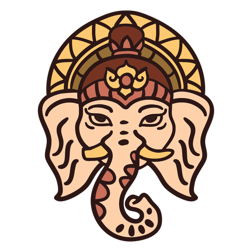 Ganesha head hindu illustration PNG Design