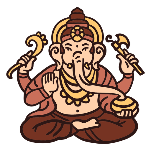 Ganesha hindu god illustration PNG Design