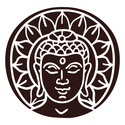 Gautama buddha head black PNG Design