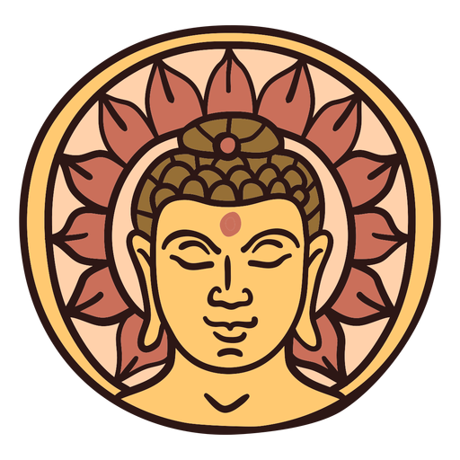 Ilustração da cabeça de Buda de Gautama Desenho PNG