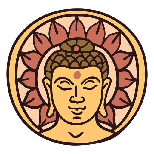 Ilustra??o da cabe?a de Buda de Gautama Desenho PNG