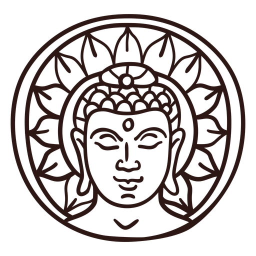 Trazo de cabeza de Buda Gautama Diseño PNG
