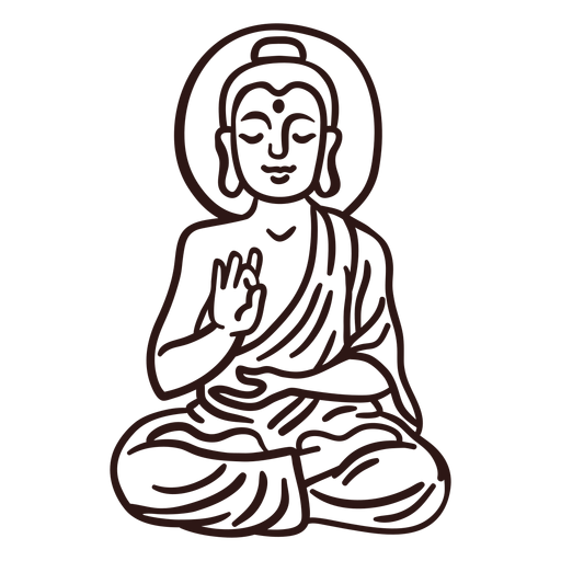Gautama buddha stroke Diseño PNG