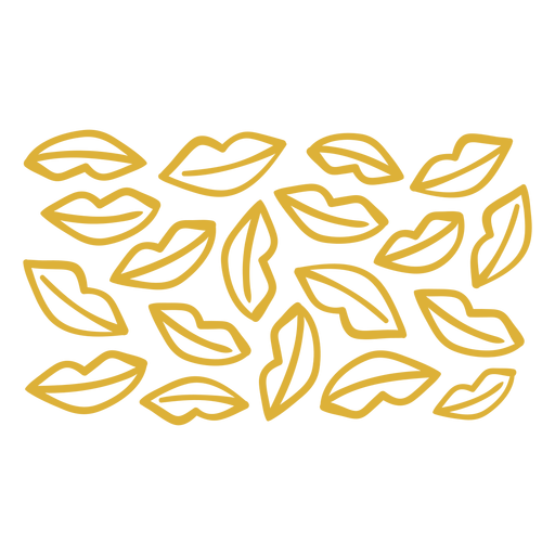 padrão de lábios dourados Desenho PNG