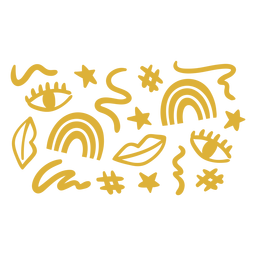 Goldenes Make-up-Muster PNG-Design