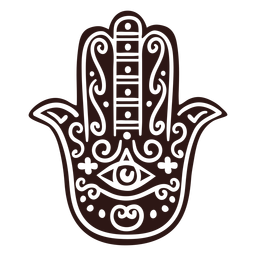 Hamsa Hand schwarz PNG-Design