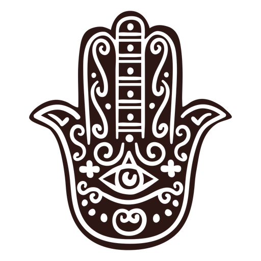 Hamsa Hand schwarz PNG-Design