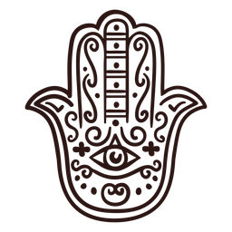 Hamsa hand stroke PNG Design