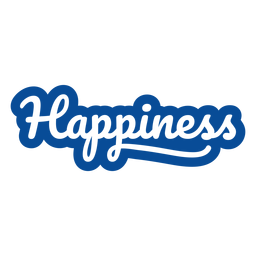 Happiness blue lettering PNG Design