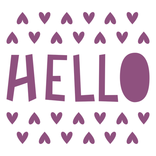 Hello hearts lettering PNG Design