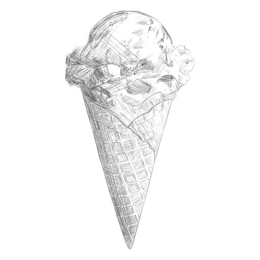 Ice cream cone hand drawn - Transparent PNG & SVG vector file