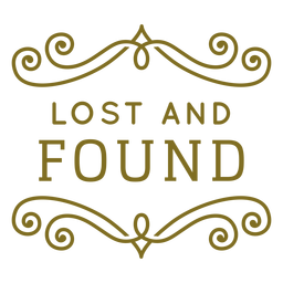 Lost and found swirls label PNG Design