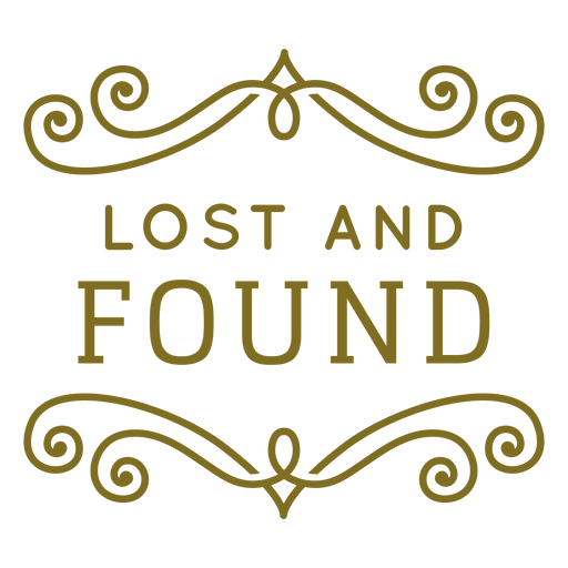 Etiqueta de redemoinhos de achados e perdidos Desenho PNG