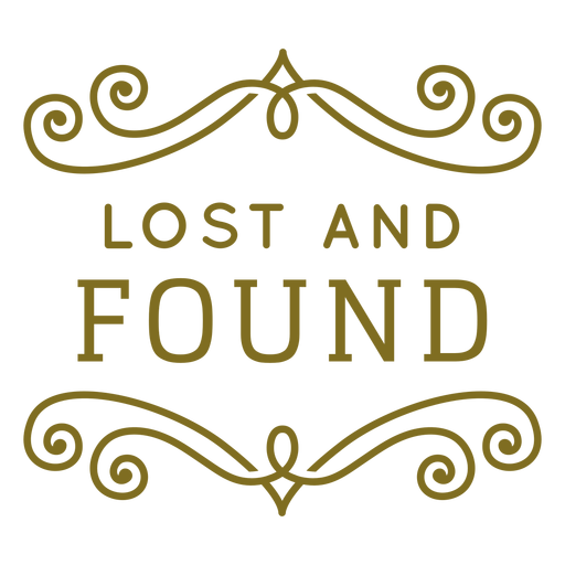 Lost and found swirls label - Transparent PNG & SVG vector file