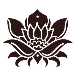Flor de loto negra Diseño PNG