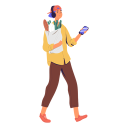 Homem com sacola de compras Desenho PNG