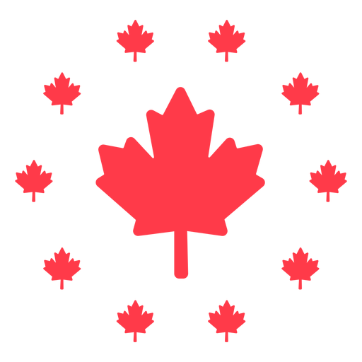 Maple leaf encircled flat PNG Design