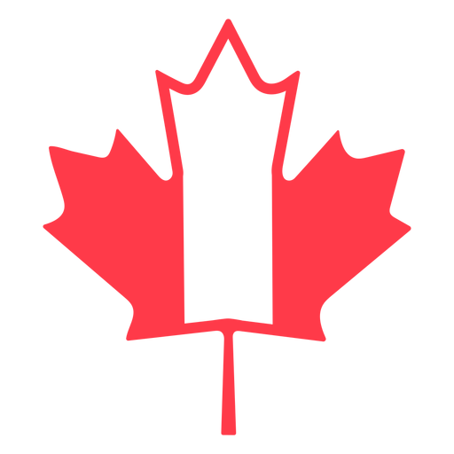Maple leaf in canada colors flat PNG Design