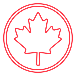 Maple Leaf In Circle Stroke PNG & SVG Design For T-Shirts