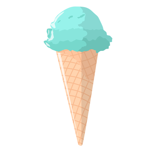 Mint ice cream cone illustration