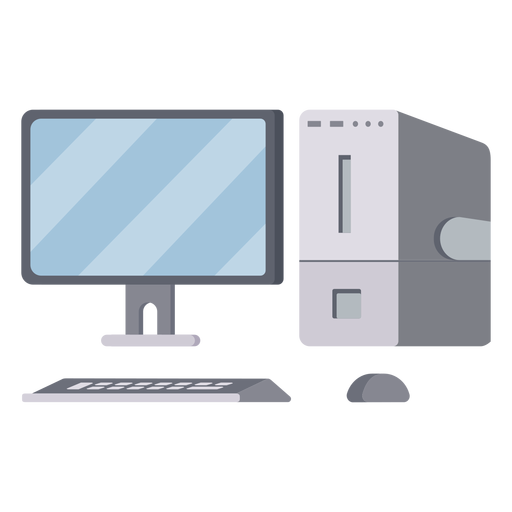 Moderne Computer-Setup-Illustration PNG-Design