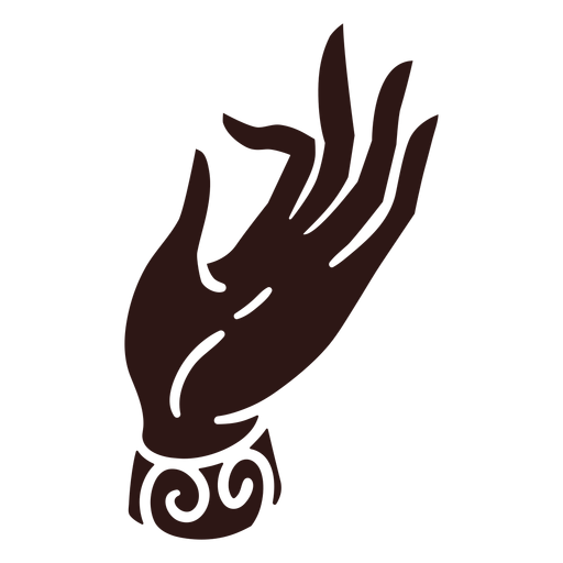 Mudra hand gesture black PNG Design