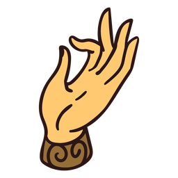 Ilustración de gesto de mano de mudra Diseño PNG