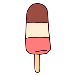 Neapolitan ice cream popsicles illustration PNG Design