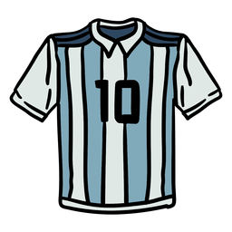 Camisa argentina número 10 desenhada à mão Desenho PNG
