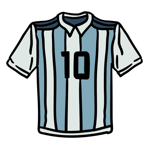 Camiseta argentina numero 10 dibujada a mano Diseño PNG