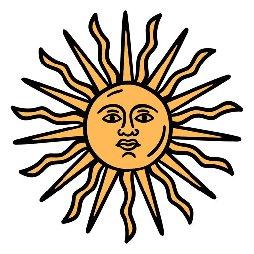 Offizielle argentinische Sonnenhand gezeichnet PNG-Design
