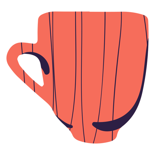 Caneca de café laranja desenhada à mão Desenho PNG