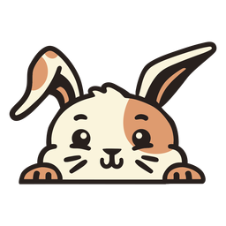 Peekaboo cute bunny flat PNG Design Transparent PNG