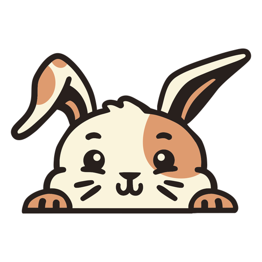 Peekaboo cute bunny flat PNG Design
