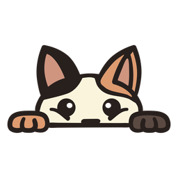 Peekaboo cute cat flat PNG Design Transparent PNG