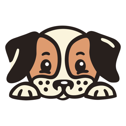Peekaboo cute dog flat PNG Design