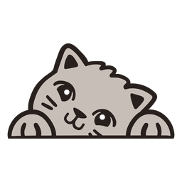Peekaboo gato cinza fofo Desenho PNG
