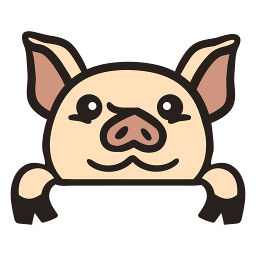 Peekaboo cute piglet flat PNG Design