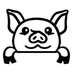 Peekaboo fofo traço de leitão Desenho PNG