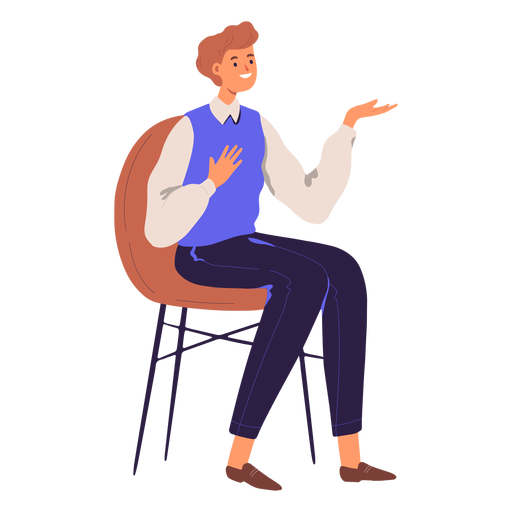 Person sitting character PNG Design