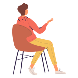 Person sitzen Charakter von hinten PNG-Design