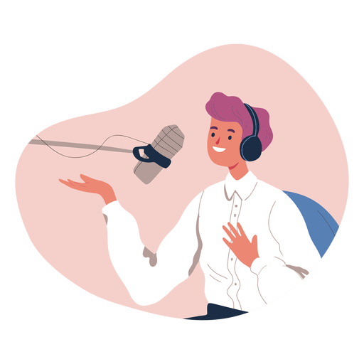 Person talking in podcast character - Transparent PNG & SVG vector file