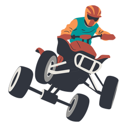 Piloto saltando en quad bike ilustración Diseño PNG