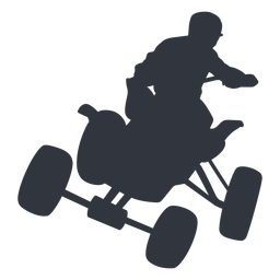 Pilot jumping in quad bike silhouette PNG Design