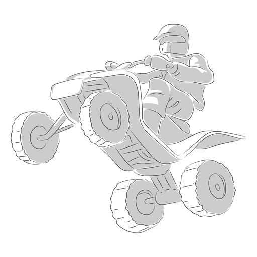 Pilot springt mit gezeichneter ATV-Hand PNG-Design