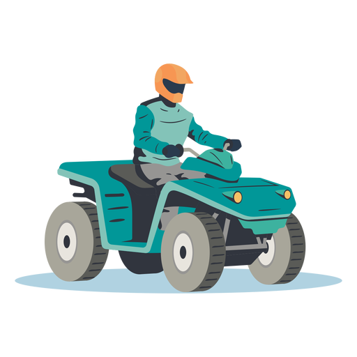 Ilustração de piloto pilotando um atv azul Desenho PNG