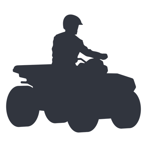 Pilot riding quad bike silhouette PNG Design