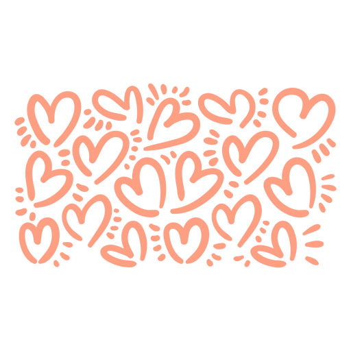 Pink hearts pattern PNG Design