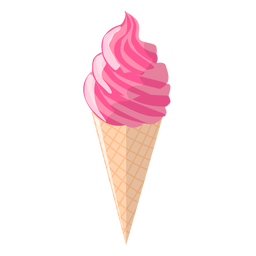 Ilustración de cono de helado rosa Diseño PNG Transparent PNG